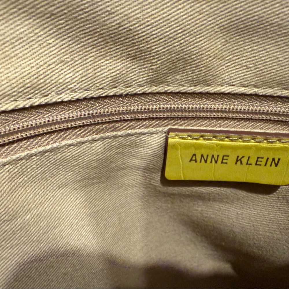 Anne Klein Yellow Croc-Embossed Satchel - Picture 3 of 7